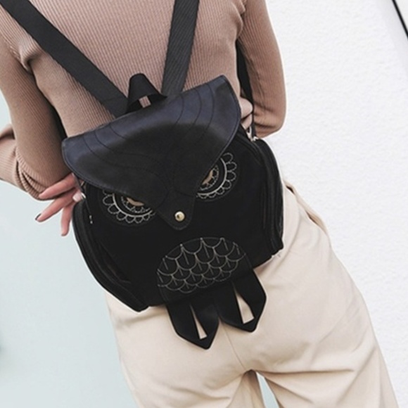 NEW Faux Leather Owl Backpack - Picture 6 of 7